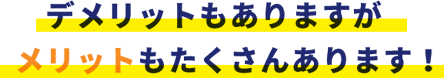 デメリットもありますが メリットもたくさんあります!